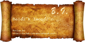 Belák Imogén névjegykártya
